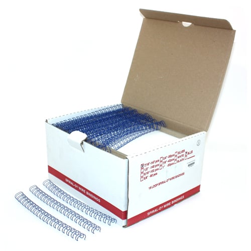 7/16" Blue Spiral-O 19 Loop Wire Binding Combs - 100pk