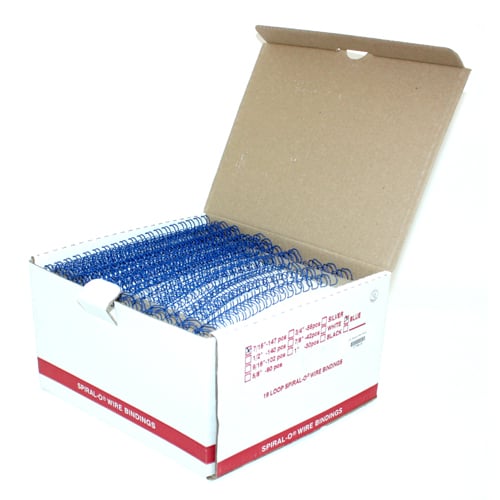 7/16" Blue Spiral-O 19 Loop Wire Binding Combs - 100pk