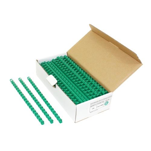 7/16" Green Plastic Binding Combs - 100pk