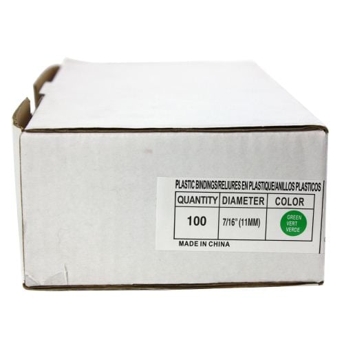 7/16" Green Plastic Binding Combs - 100pk