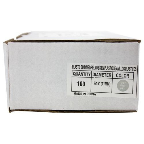 7/16" Grey Plastic Binding Combs - 100pk