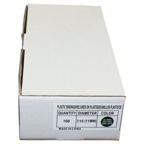 7/16" Hunter Green Plastic Binding Combs - 100pk