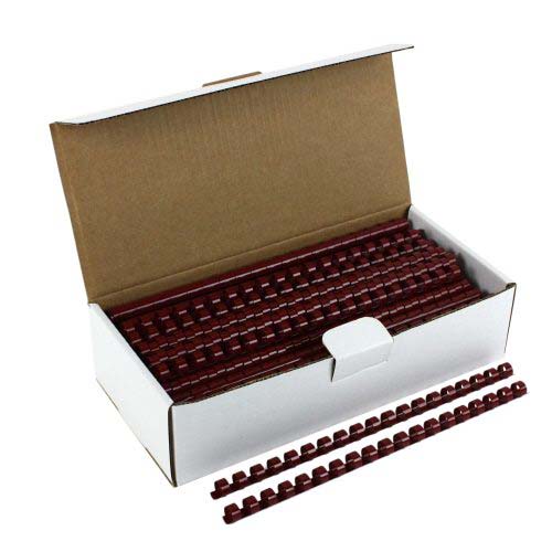 7/16" Maroon Plastic Binding Combs - 100pk