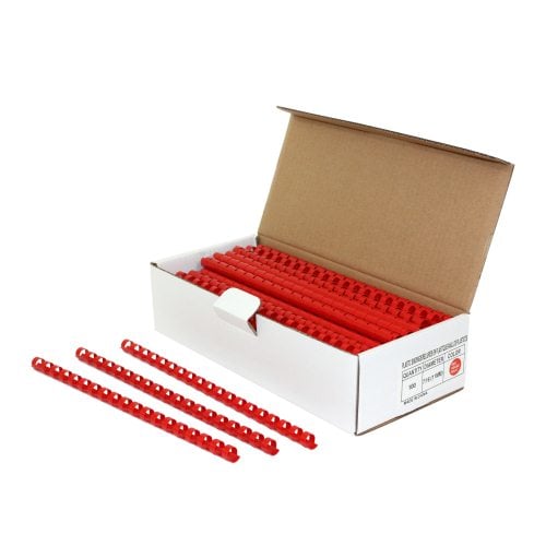 7/16" Red Plastic Binding Combs - 100pk