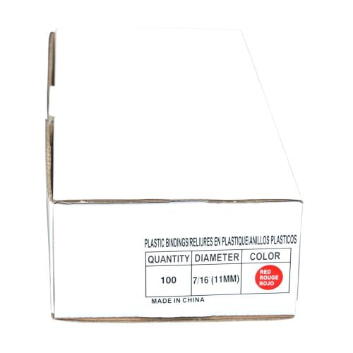 7/16" Red Plastic Binding Combs - 100pk