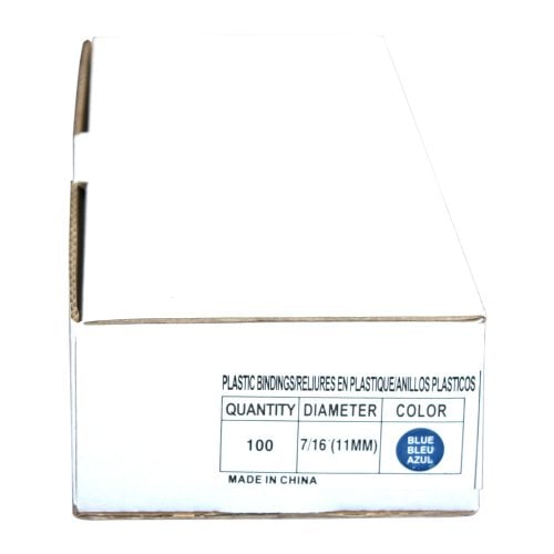 7/16" Royal Blue Plastic Binding Combs - 100pk