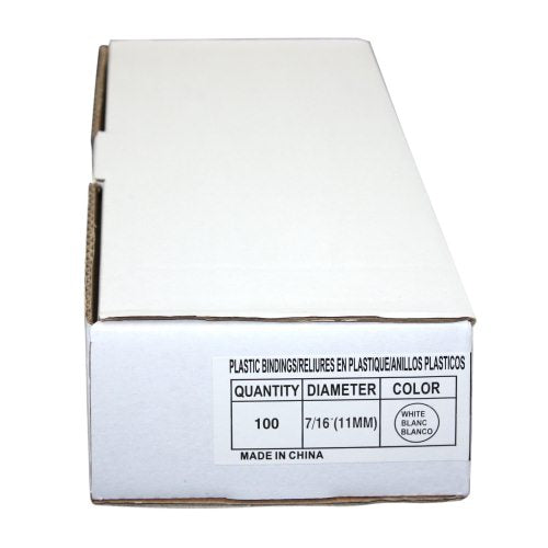 7/16" White Plastic Binding Combs - 100pk