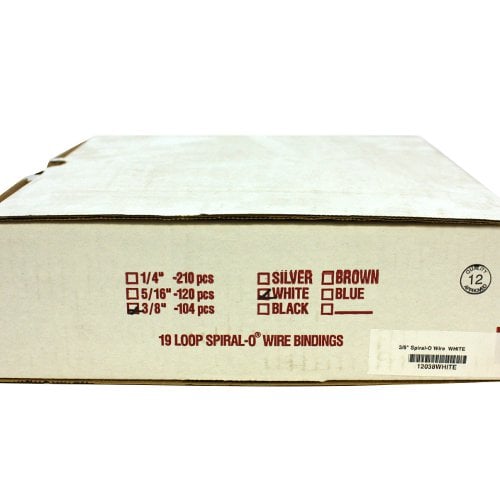 7/16" White Spiral-O 19 Loop Wire Binding Combs - 100pk