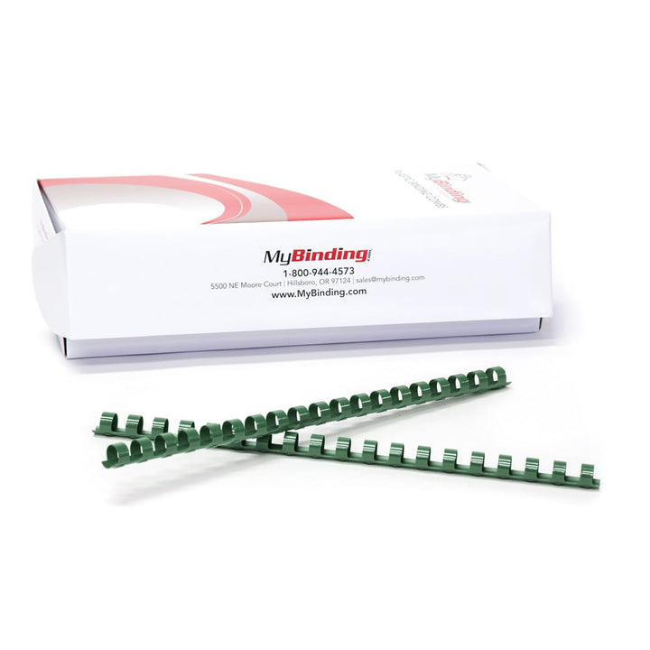 7/16" Hunter Green Plastic Binding Combs - 100pk