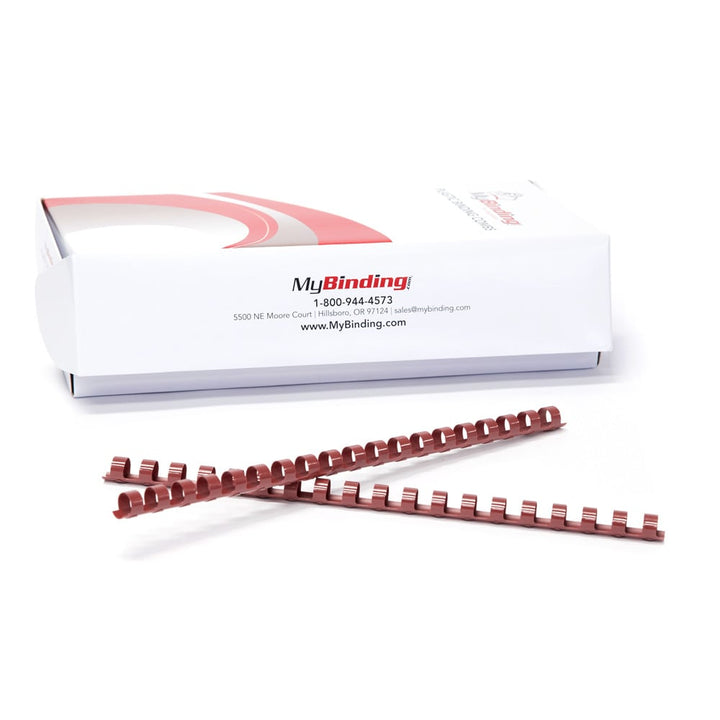 7/16" Maroon Plastic Binding Combs - 100pk