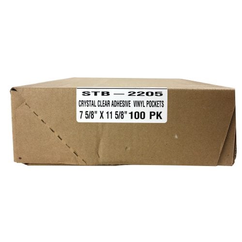 7-5/8" x 11-5/8" Crystal Clear Adhesive Vinyl Pockets 100pk
