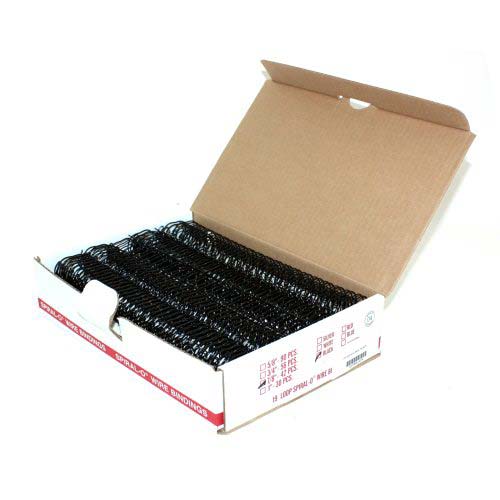 7/8" Black Spiral-O 19 Loop Wire Binding Combs - 100pk