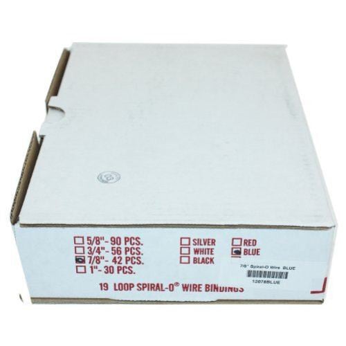 7/8" Blue Spiral-O 19 Loop Wire Binding Combs - 100pk