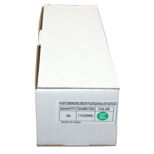 7/8" Green Plastic Binding Combs - 50pk