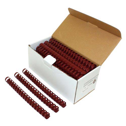 7/8" Maroon Plastic Binding Combs - 100pk
