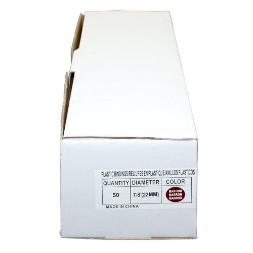 7/8" Maroon Plastic Binding Combs - 100pk