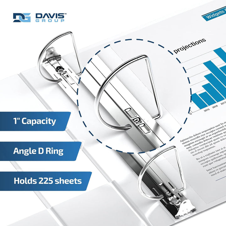 White Premium Economy Angle D Ring Binders - 6pk
