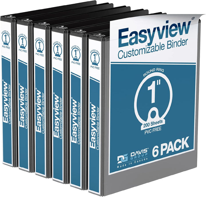 1" Premium Clear Overlay Round Ring Binder