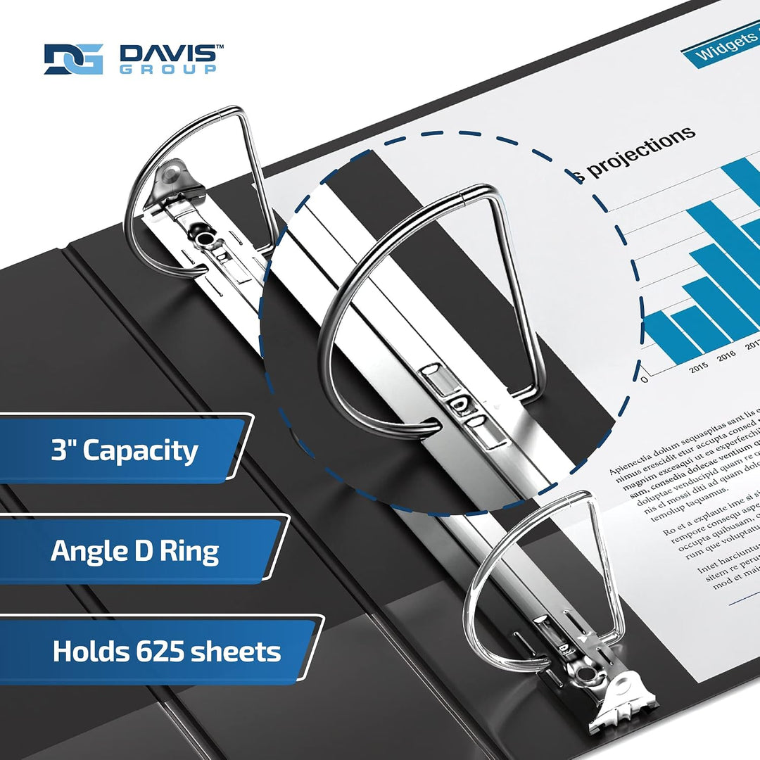 3" Premium Clear Overlay Angle-D Binders