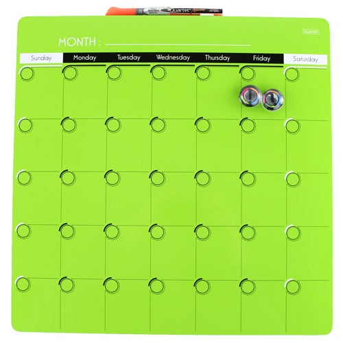 Quartet 14" x 14" Assorted Color 1-Month  Magnetic Dry-Erase Calendar Frameless Board