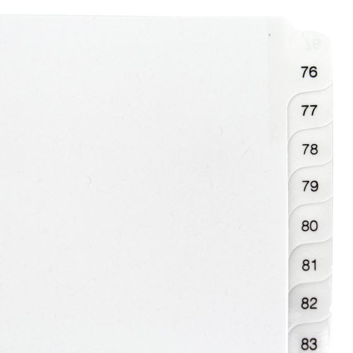 Allstate Style Pre Printed Tab Exhibit 76-100 Collated Tabs [Letter, Side, Collated, Exhibit Number]