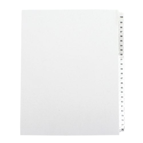 Allstate Style Pre Printed Tab Exhibit 76-100 Collated Tabs [Letter, Side, Collated, Exhibit Number]