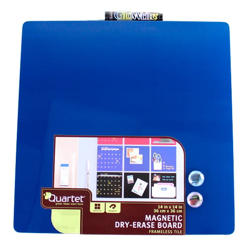 Quartet 14" x 14" Blue Magnetic Dry-Erase Frameless Board