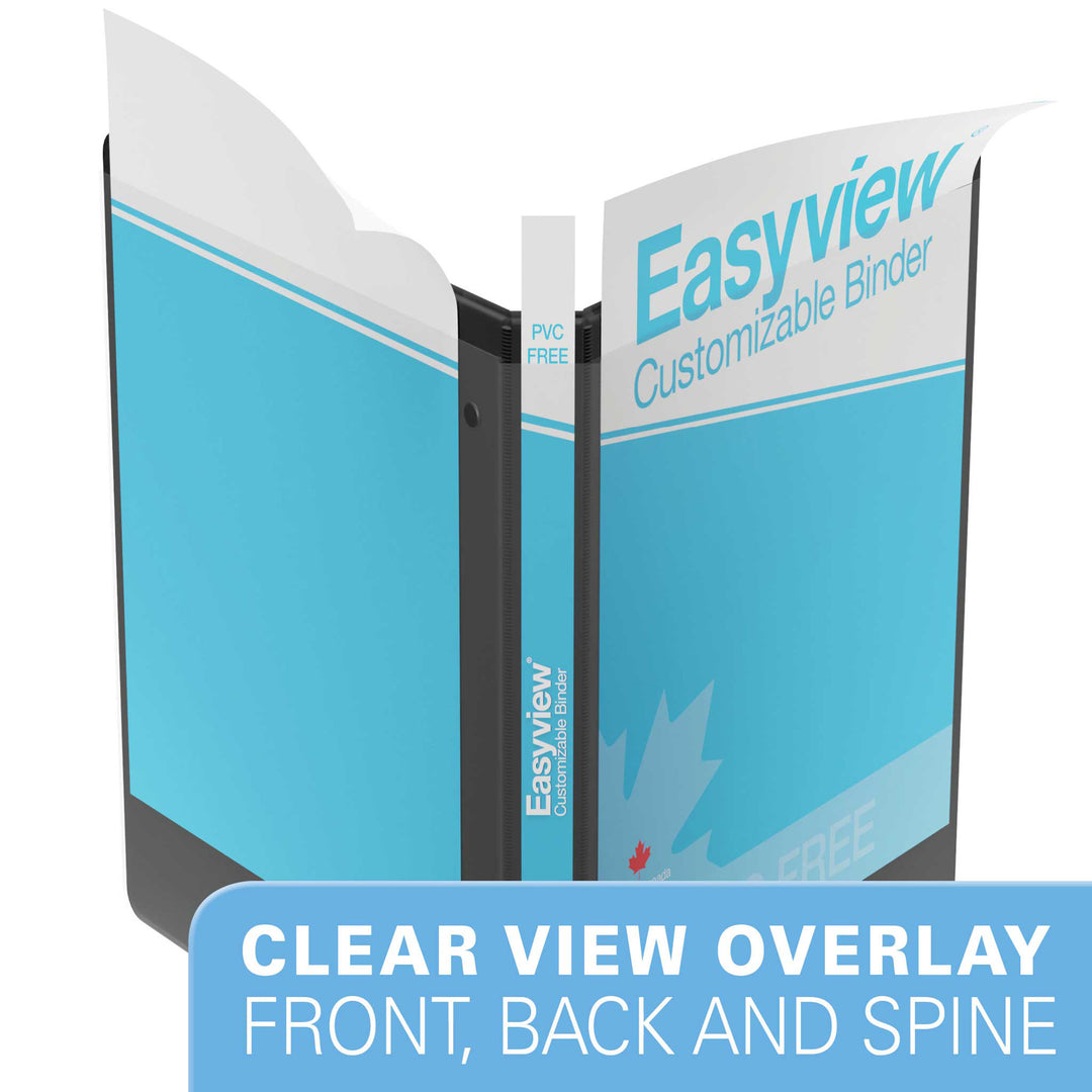 Easyview 5/8"Black Premium Round Ring View Binders - 6pk