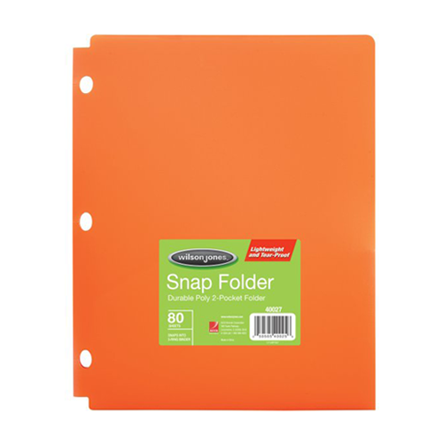 Wilson Jones Fashion Color Snap Folders for Binders 25pk - A7040027E