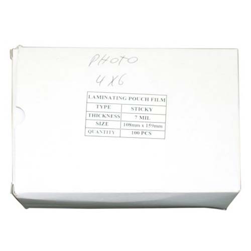 7mil 4" x 6" Photo Size Sticky Back Laminating Pouches - 100pk