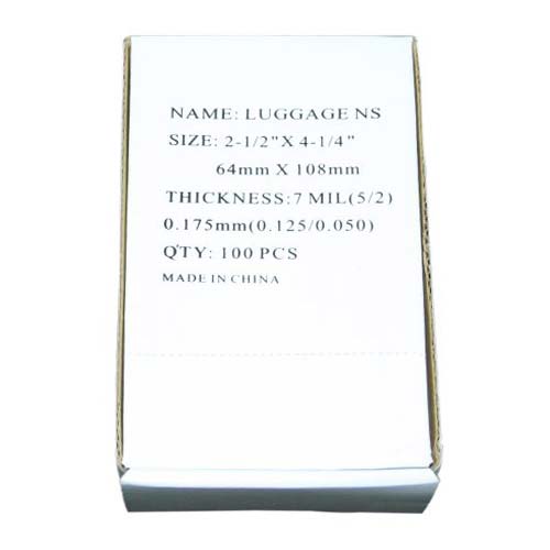 7MIL Luggage Tag 2-1/2" x 4-1/4" Pouches No Slot - 100pk