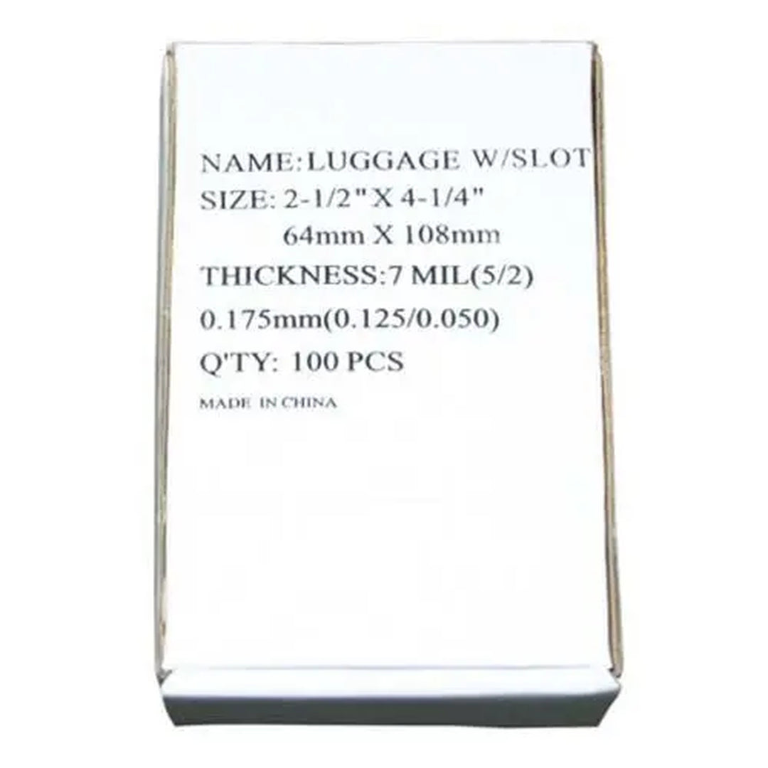 7MIL Luggage Tag 2-1/2" x 4-1/4" Pouches With Slot - 100pk