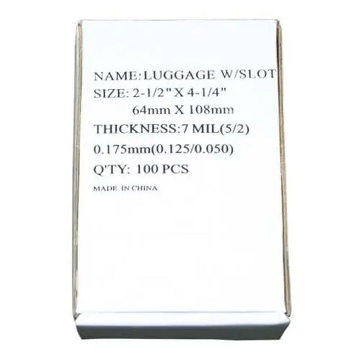 7MIL Luggage Tag 2-1/2" x 4-1/4" Pouches With Slot - 100pk