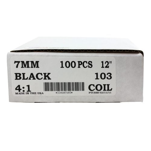 7mm Black 4:1 Pitch Spiral Binding Coil - 100pk