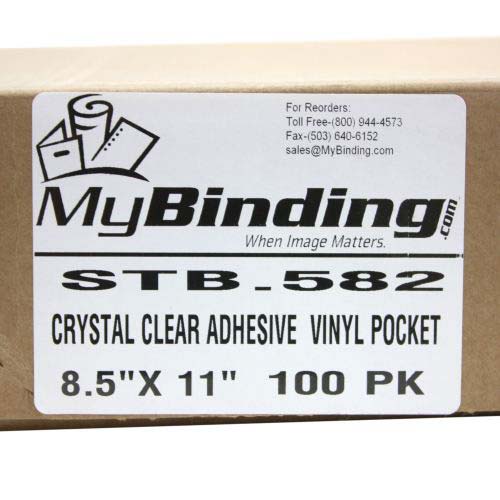 8-1/2" x 11" Crystal Clear Adhesive Vinyl Pockets 100pk