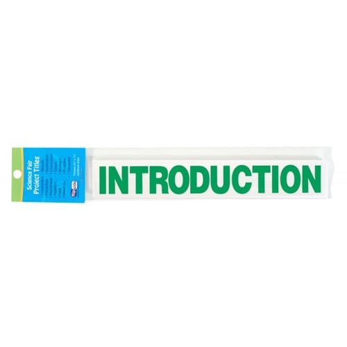 8.5" x 1.375" Green Science Fair Titles for Project Boards (13/Set) - 24 Sets