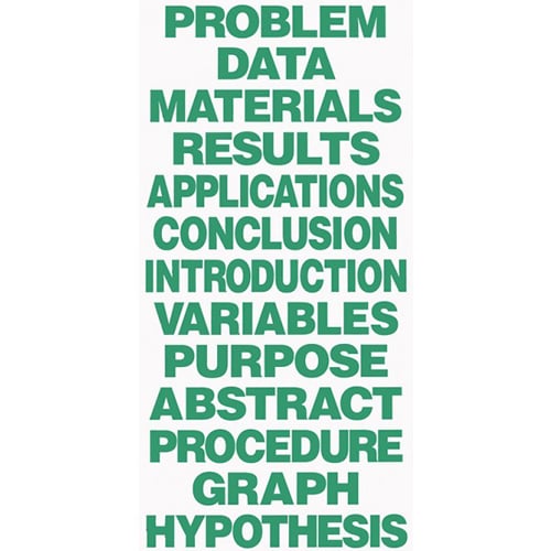 8.5" x 1.375" Science Fair Titles for Project Boards (13/Set) - 24 Sets