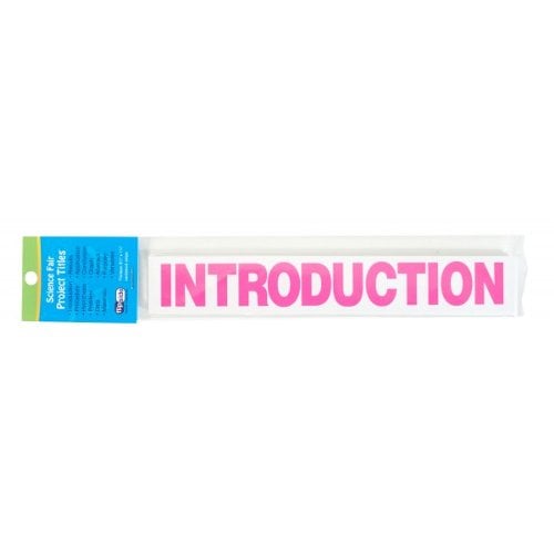 8.5" x 1.375" Neon Pink Science Fair Titles for Project Boards (13/Set) - 24 Sets