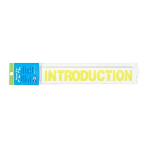 8.5" x 1.375" Neon Yellow Science Fair Titles for Project Boards (13/Set) - 24 Sets