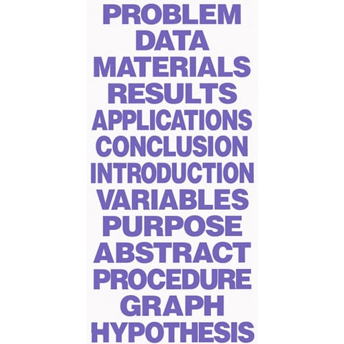 8.5" x 1.375" Purple Science Fair Titles for Project Boards (13/Set) - 24 Sets