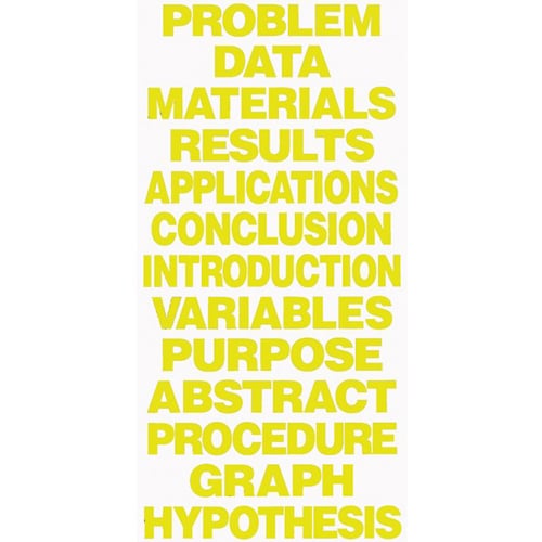 8.5" x 1.375" Yellow Science Fair Titles for Project Boards (13/Set) - 24 Sets
