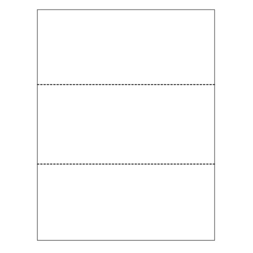 8.5" x 11" Double-Perforated in 3 Equal Parts -  500 Sheets