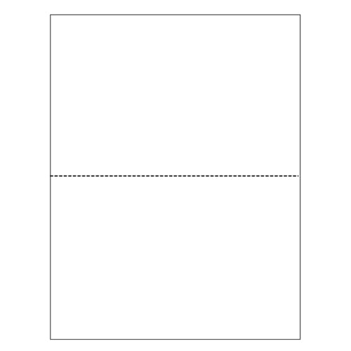 8.5" x 11" Single Horizontal Perforated in 2 Equal Parts - 500 Sheets