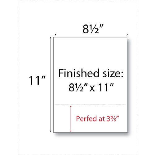 8.5" x 11" Single-Perforated  3.66" From Bottom - 500 Sheets
