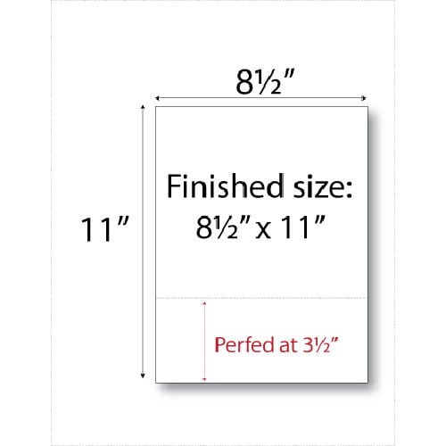 8.5" x 11" Single Perforated from bottom - 500 Sheets