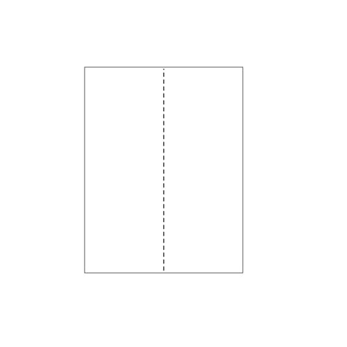 8.5" x 11" Single Vertical Perforated in 2 Equal Parts - 500 Sheets