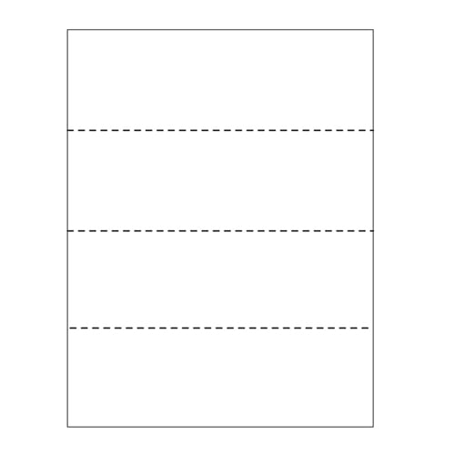 8.5" x 11" Tri-Perforated in 4 Equal Parts - 500 Sheets