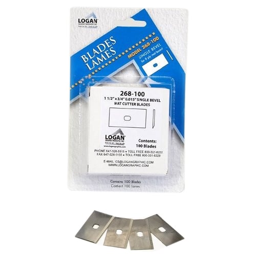 8 Ply Replacement Blades for Logan Framer's Edge Elite Mat Cutter - 100pk