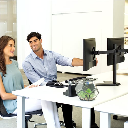 Fellowes Professional Series Freestanding Dual Horizontal Monitor Arm - 8043701