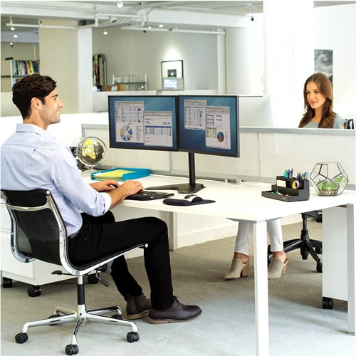 Fellowes Professional Series Freestanding Dual Horizontal Monitor Arm - 8043701